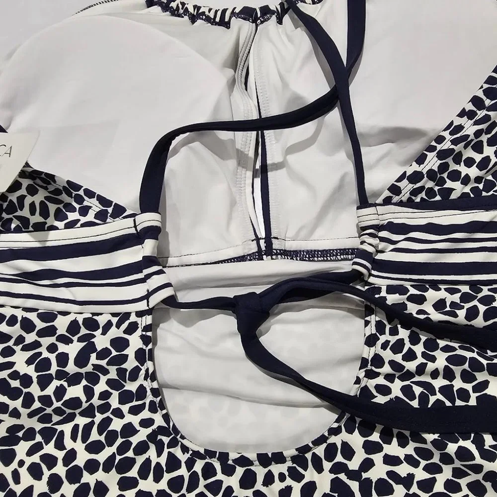 La Blanca Apulia Mio High Neck One-Piece Swimsuit Size 16W - Picture 8 of 10